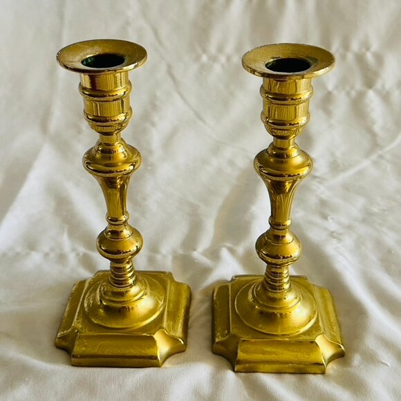 Set of 2 Valsan Vintage Brass Candle Stick Holders Made in Portugal - Picture 5 of 5